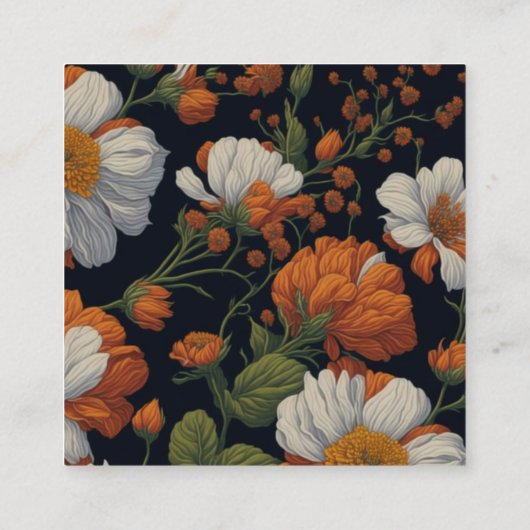 Dramatischer Orangefarbener, eleganter QR-Code Begleitkarte (Rückseite)