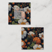 Dramatischer Orangefarbener, eleganter QR-Code Begleitkarte (Vorne/Hinten)