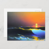 Dramatischer Ozean und Sonnenuntergang Postkarte (Vorne/Hinten)