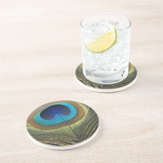 Dramatischer Pfauenfuather Untersetzer (Seite)