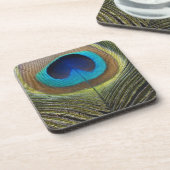 Dramatischer Pfauenfuather Untersetzer (Linke Seite)