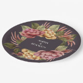 Dramatischer Polterabend für Blumenpaare Pappteller (Schrägansicht)