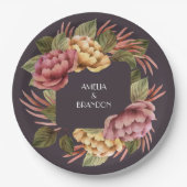 Dramatischer Polterabend für Blumenpaare Pappteller (Vorderseite)