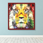 Dramatischer Pop Lion Maggiore Leinwanddruck (Insitu (Holzboden))