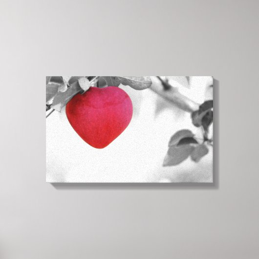 Dramatischer Red Heart Shape Apple Leinwanddruck (Vorderseite)
