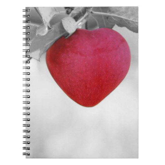 Dramatischer Red Heart Shape Apple Notizblock (Vorderseite)