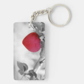 Dramatischer Red Heart Shape Apple Schlüsselanhänger (Rückseite)