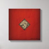 Dramatischer Rot-Pollock-Stil Moderne Kunst Leinwanddruck (Vorderseite)