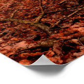 Dramatischer roter Nebel im Winter verschneiten Wa Poster (Ecke)