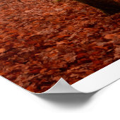 Dramatischer roter Nebel im Winter verschneiten Wa Poster (Ecke)