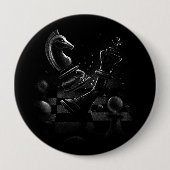 Dramatischer Schachkampf - Ritter gegen Pferd Button (Vorderseite)