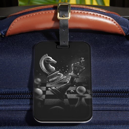 Dramatischer Schachkampf - Ritter gegen Pferd Gepäckanhänger (Vorderseite Insitu 2)