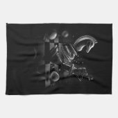 Dramatischer Schachkampf - Ritter gegen Pferd Geschirrtuch (Horizontal)