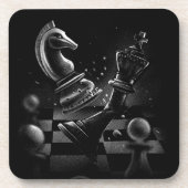 Dramatischer Schachkampf - Ritter gegen Pferd Getränkeuntersetzer (Vorderseite)