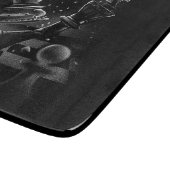 Dramatischer Schachkampf - Ritter gegen Pferd Schneidebrett (Ecke)