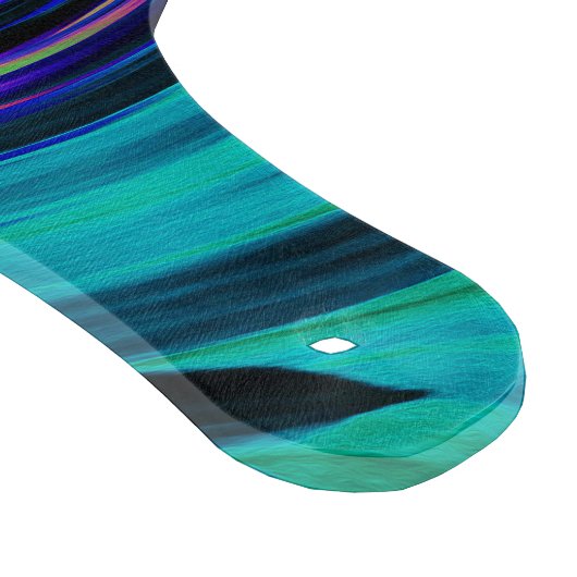 Dramatischer Schwarz-Türkis-Abstrakter Retro-Twirl Schneidebrett (Ecke)