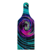 Dramatischer Schwarz-Türkis-Abstrakter Retro-Twirl Schneidebrett (Vorderseite)