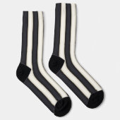 Dramatischer Schwarz-Weiß-Streifen Socken (Rechts)