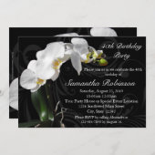 Dramatischer Schwarzer Orchid 40. Geburtstag Einladung (Vorne/Hinten)