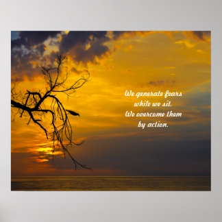 Dramatischer Sonnenaufgang mit Orange Glow Poster