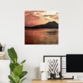 Dramatischer Sonnenuntergang in Koycegiz Landschaf Poster (Heimbüro)