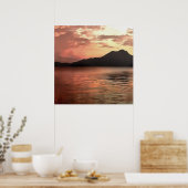 Dramatischer Sonnenuntergang in Koycegiz Landschaf Poster (Küche)