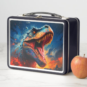 Dramatischer T-Rex-Angriff Metall Brotdose