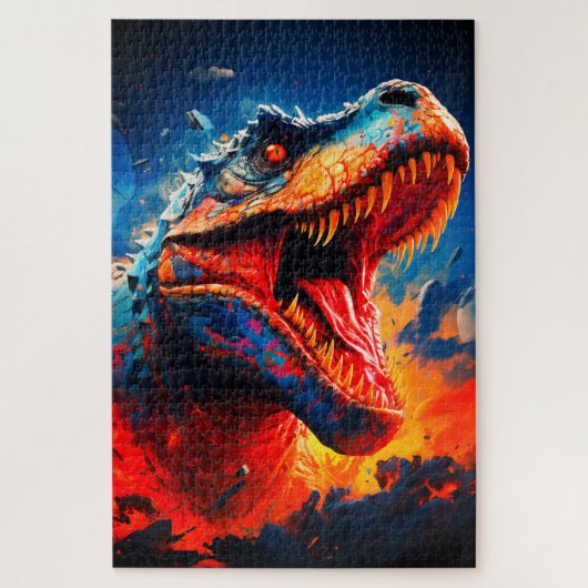 Dramatischer T-Rex-Schrei Puzzle (Vertikal)