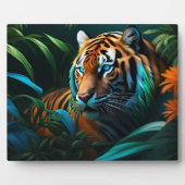 Dramatischer Tiger im Dschungel Fotoplatte (Vorderseite)