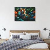 Dramatischer Tiger im Dschungel Leinwanddruck (Insitu (Schlafzimmer))