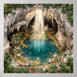 Dramatischer Untergrund Cavern Lake - Light & Form Poster