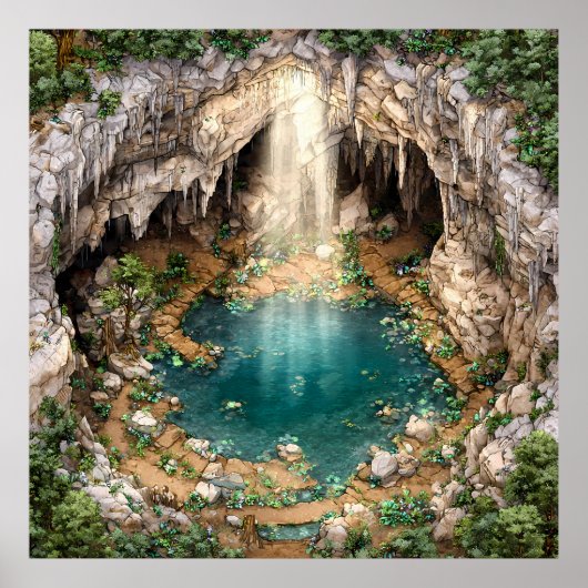 Dramatischer Untergrund Cavern Lake - Light & Form Poster (Vorne)