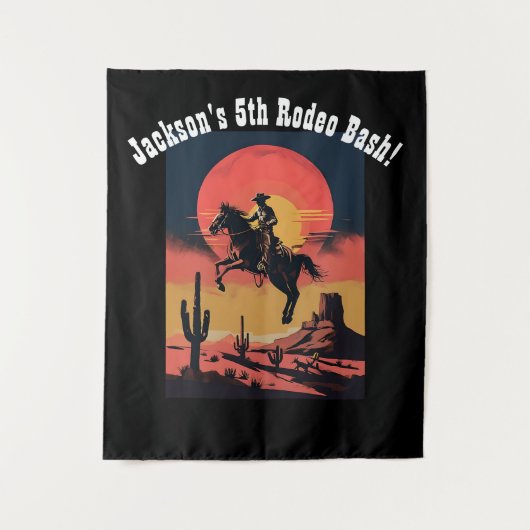 Dramatischer Western-Mittelsprung-Sonnenuntergang Wandteppich (Vorderseite)
