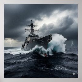 Dramatischer Zerstörer der Marine Poster