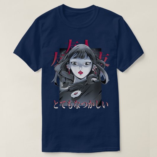 Dramatisches Anime Girl  T-Shirt (Design vorne)