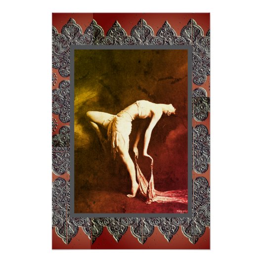 Dramatisches Art Poster mit Vintagem Tänzer (Vorderseite)