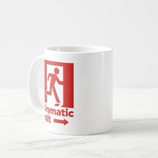 Dramatisches Ausstiegszeichen Kaffeetasse (Vorderseite Links)