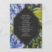 Dramatisches Blue Floral Wedding Menu Menükarte (Vorderseite)