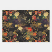 Dramatisches Blumengestein in Aquamarin, schwarz u Geschenkpapier Set (Vorderseite 2)