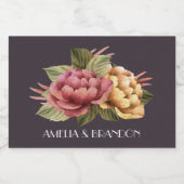 Dramatisches BlumenWedding Mini Schaumweinetikett (Einzelnes Label)