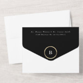 Dramatisches Boho Blumenstrauß Gold Grays Wedding All In One Einladung (Rückseite)