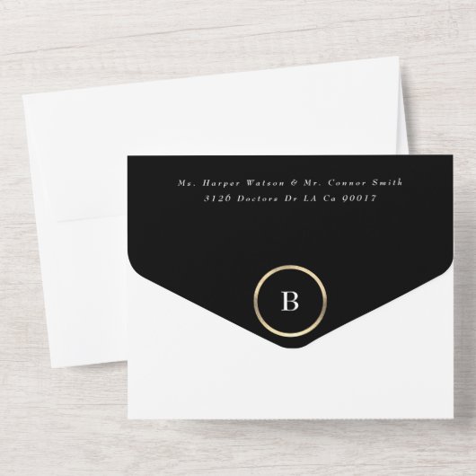 Dramatisches Boho Blumenstrauß Gold Grays Wedding All In One Einladung (Rückseite)