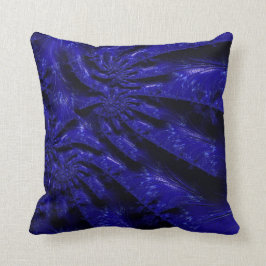 Dramatisches Cobalt Blue und Black Carved Look Fra Kissen