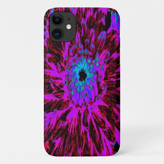 Dramatisches Crimson Red, Lila und Black Dahlia Case-Mate iPhone Hülle (Rückseite)