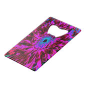 Dramatisches Crimson Red, Lila und Black Dahlia Geldbeutel Flaschenöffner (Rückseite Schrägansicht)