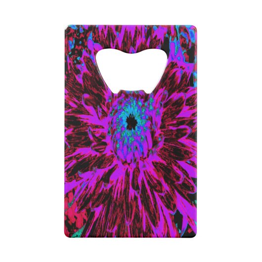 Dramatisches Crimson Red, Lila und Black Dahlia Geldbeutel Flaschenöffner (Rückseite)