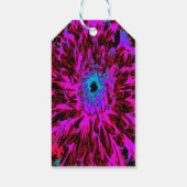 Dramatisches Crimson Red, Lila und Black Dahlia Geschenkanhänger (Rückseite)