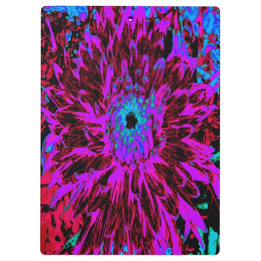 Dramatisches Crimson Red, Lila und Black Dahlia Klemmbrett (Rückseite)