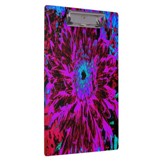 Dramatisches Crimson Red, Lila und Black Dahlia Klemmbrett (Rechts)