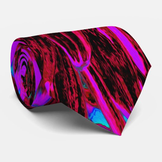 Dramatisches Crimson Red, Lila und Black Dahlia Krawatte (Gerollt)